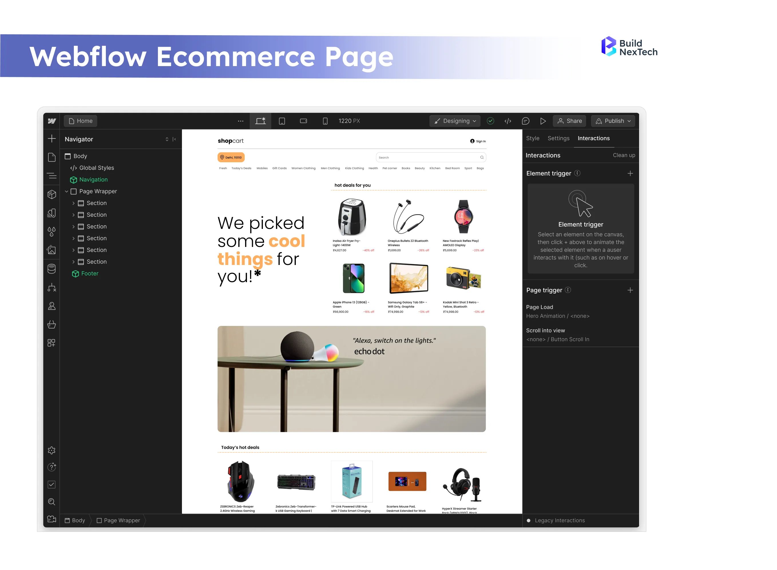 Webflow Ecommerce Page
