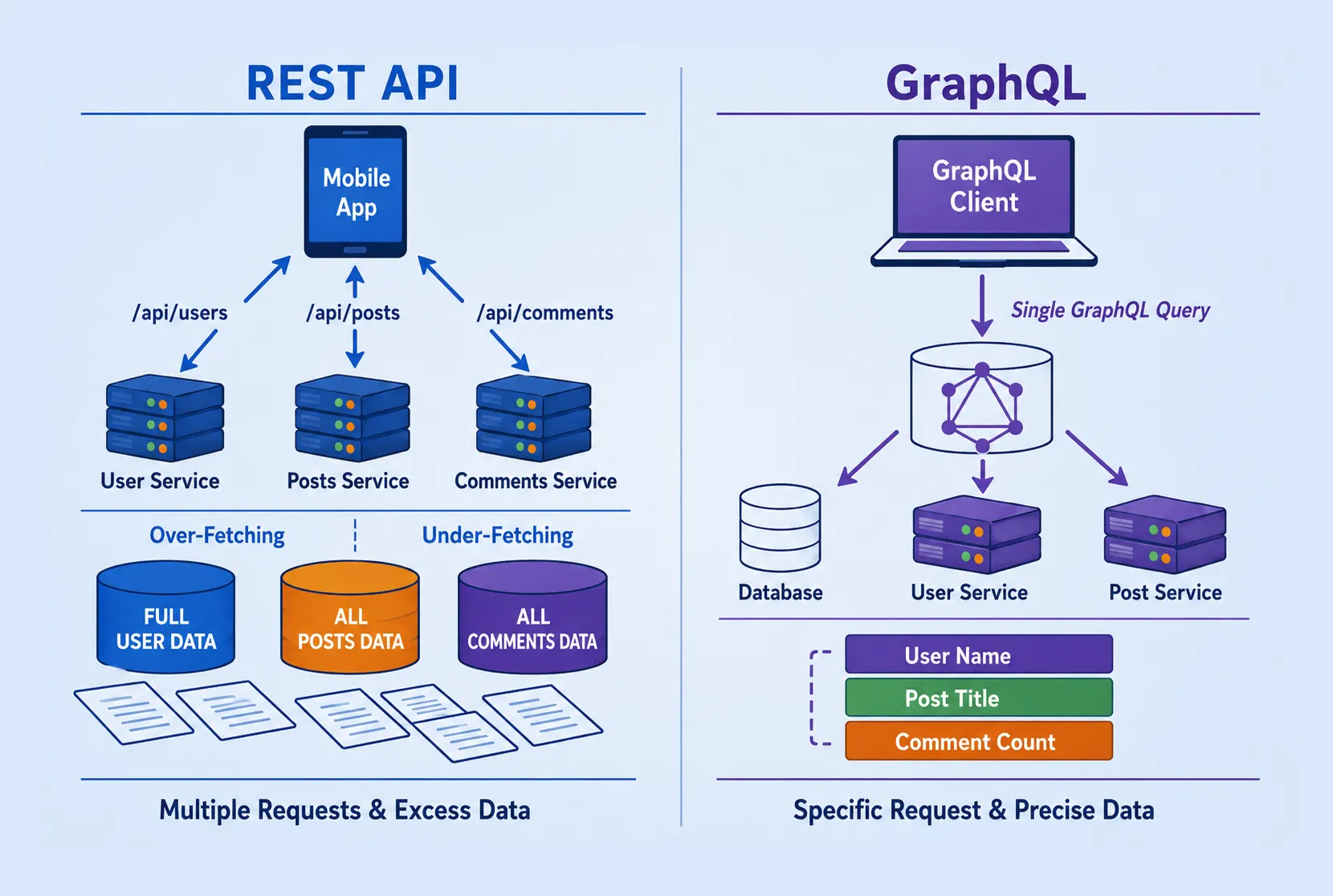  REST vs GraphQL Dataflow 