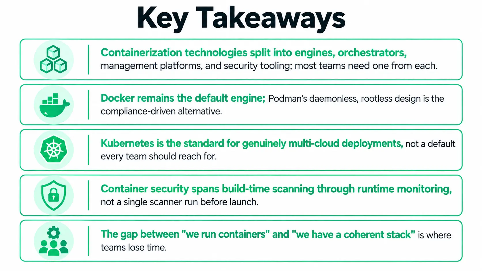 Key Takeaways for Top Containerization Technologies