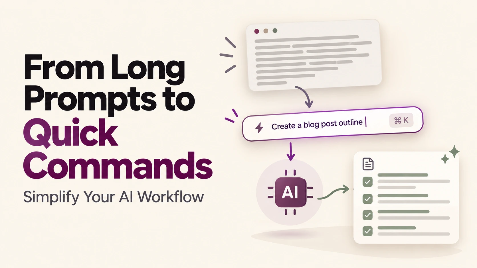 From Long Prompts to Quick Commands: Simplify Your AI Workflow