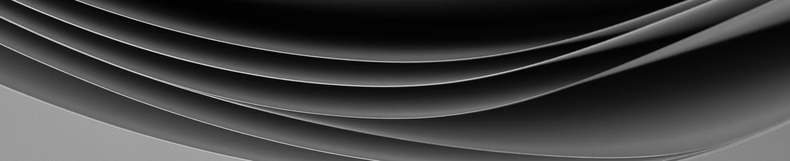 Curved black and gray layers creating abstract wavy horizontal lines