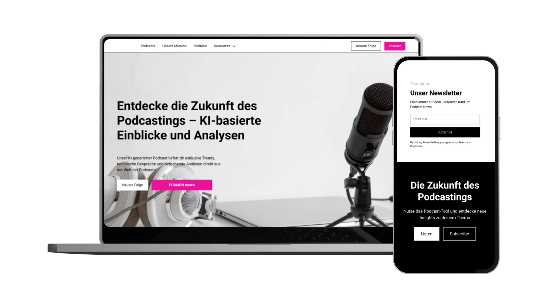 Website Mockup Podcast Website