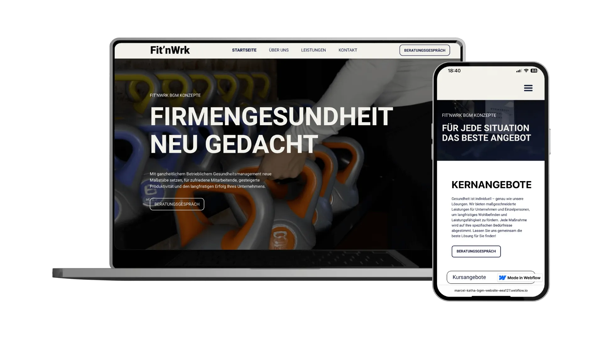 Website Mockup Firmenfitness Website