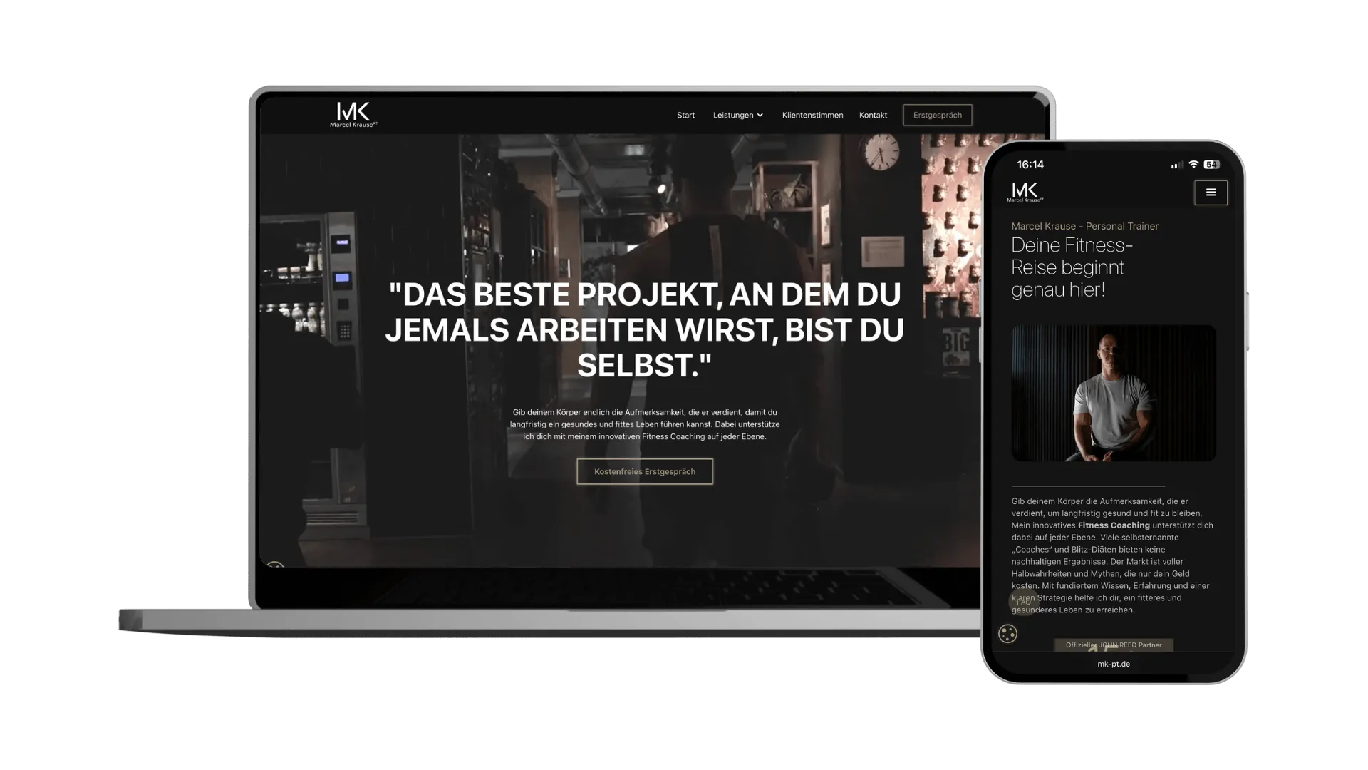 Website Mockup Fitness Trainer