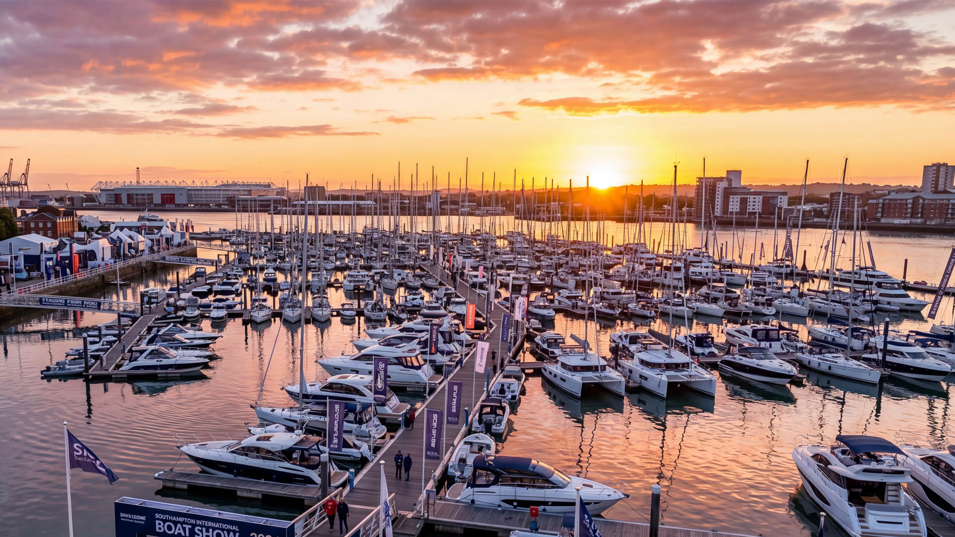 Sunset at Southampton marina