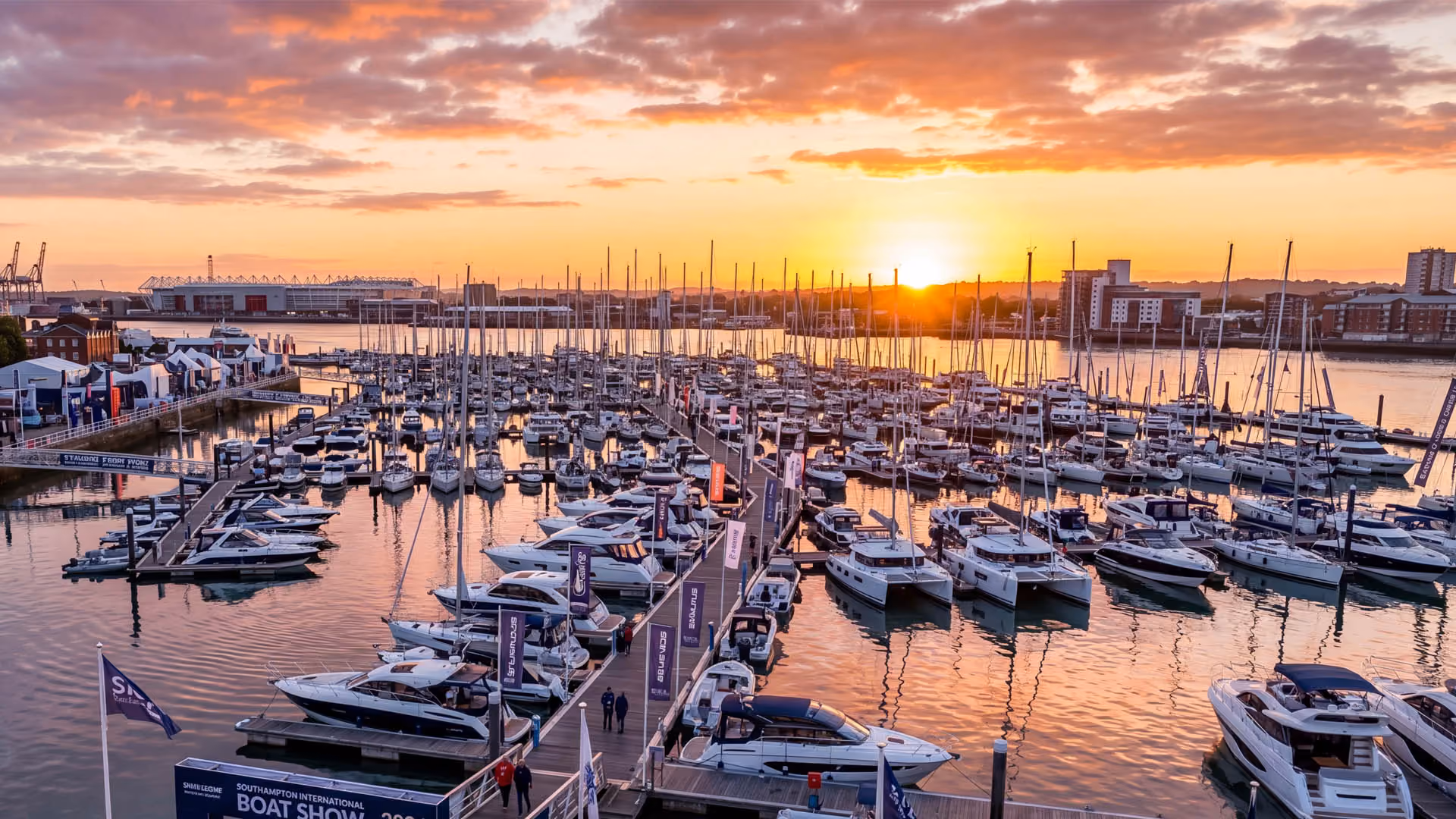 Sunset at Southampton marina