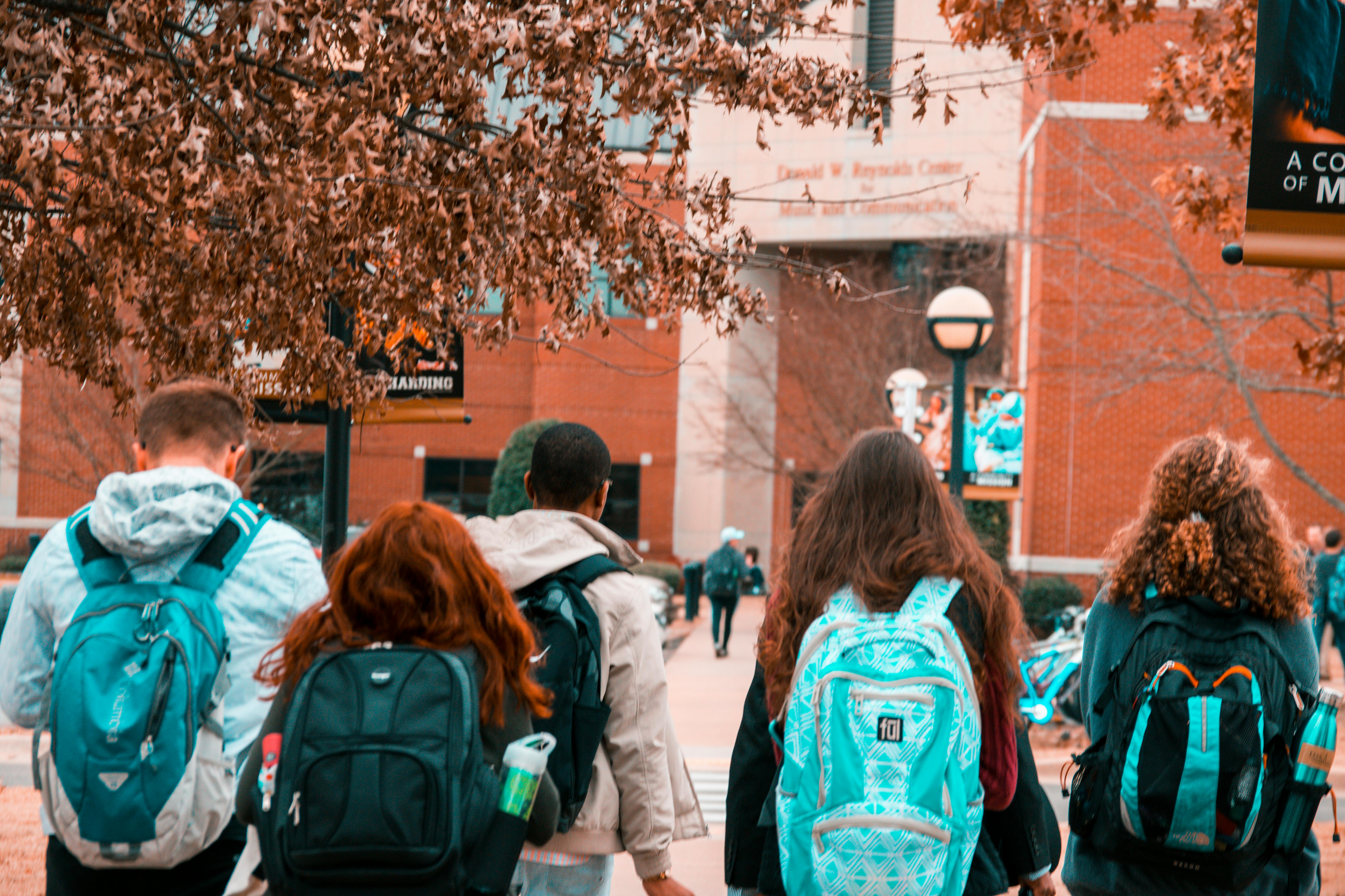 students walking on a campus