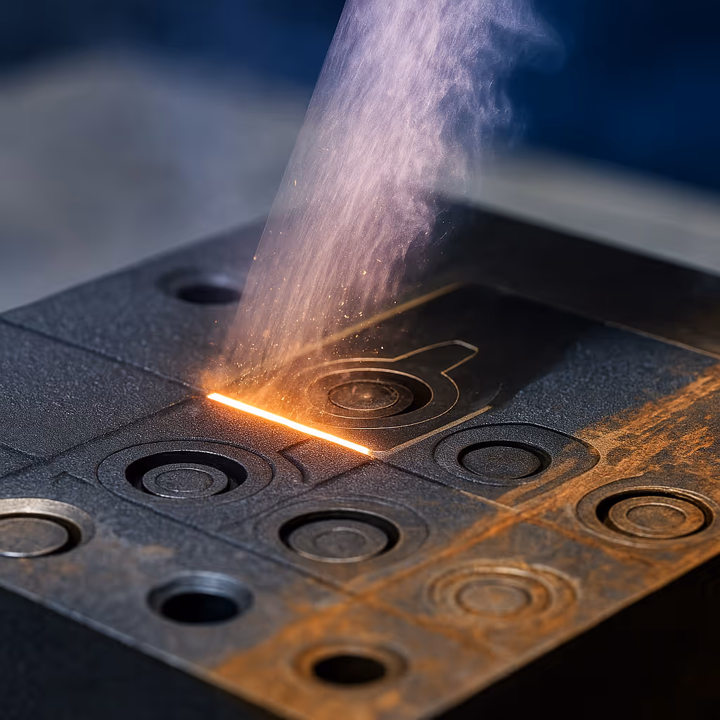 Fachkraft reinigt mit Lasertechnologie eine Wand in Zürich und befreit so Verschmutzungen