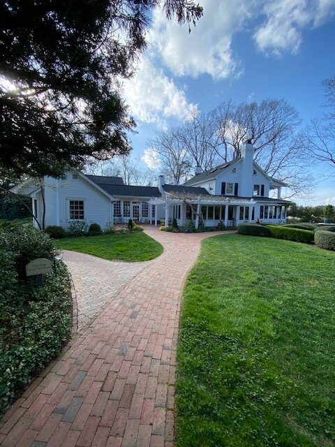 The Fearrington House Restaurant, surrounded by beautiful boxwood gardens