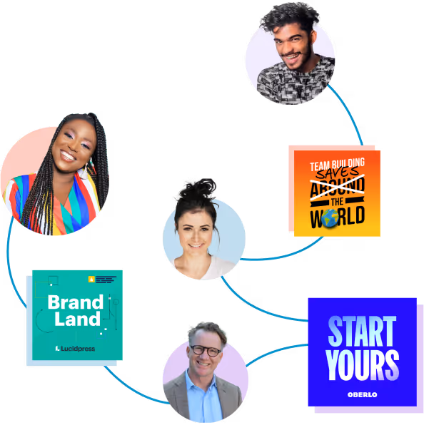 An graphic showing how MatchMaker.fm connects guests with shows.