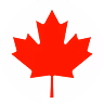 Red maple leaf symbol inside a white circle on red background.