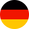 Flag of Germany with horizontal stripes of black, red, and gold.