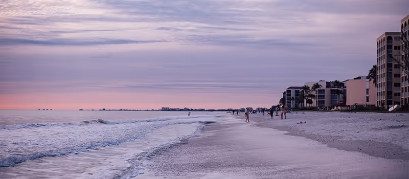 A tranquil beach front.