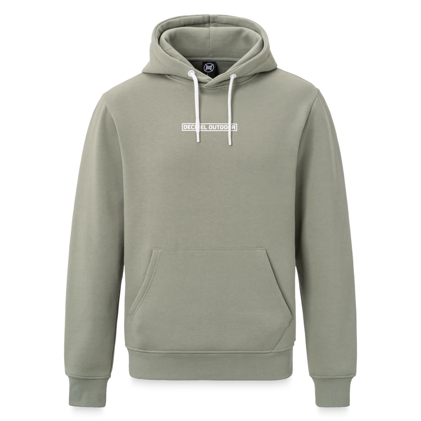Printed Decibel outdoor logo on the front.