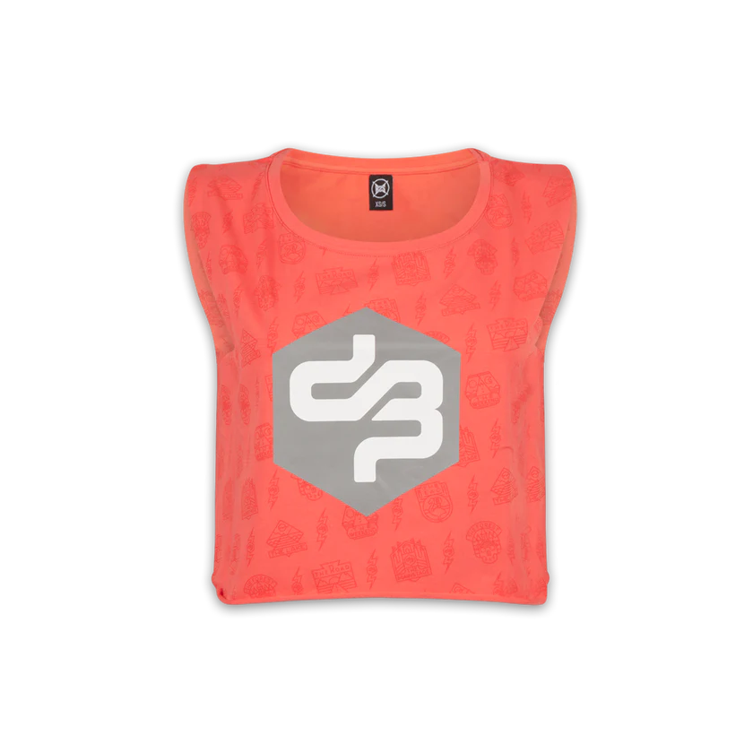 Printed logo on the front and back. Including an all over pattern print.