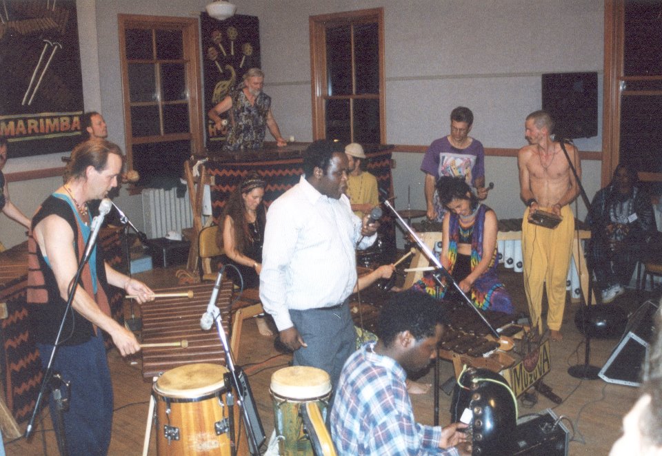 A traditional Zimbabwean music workshop.