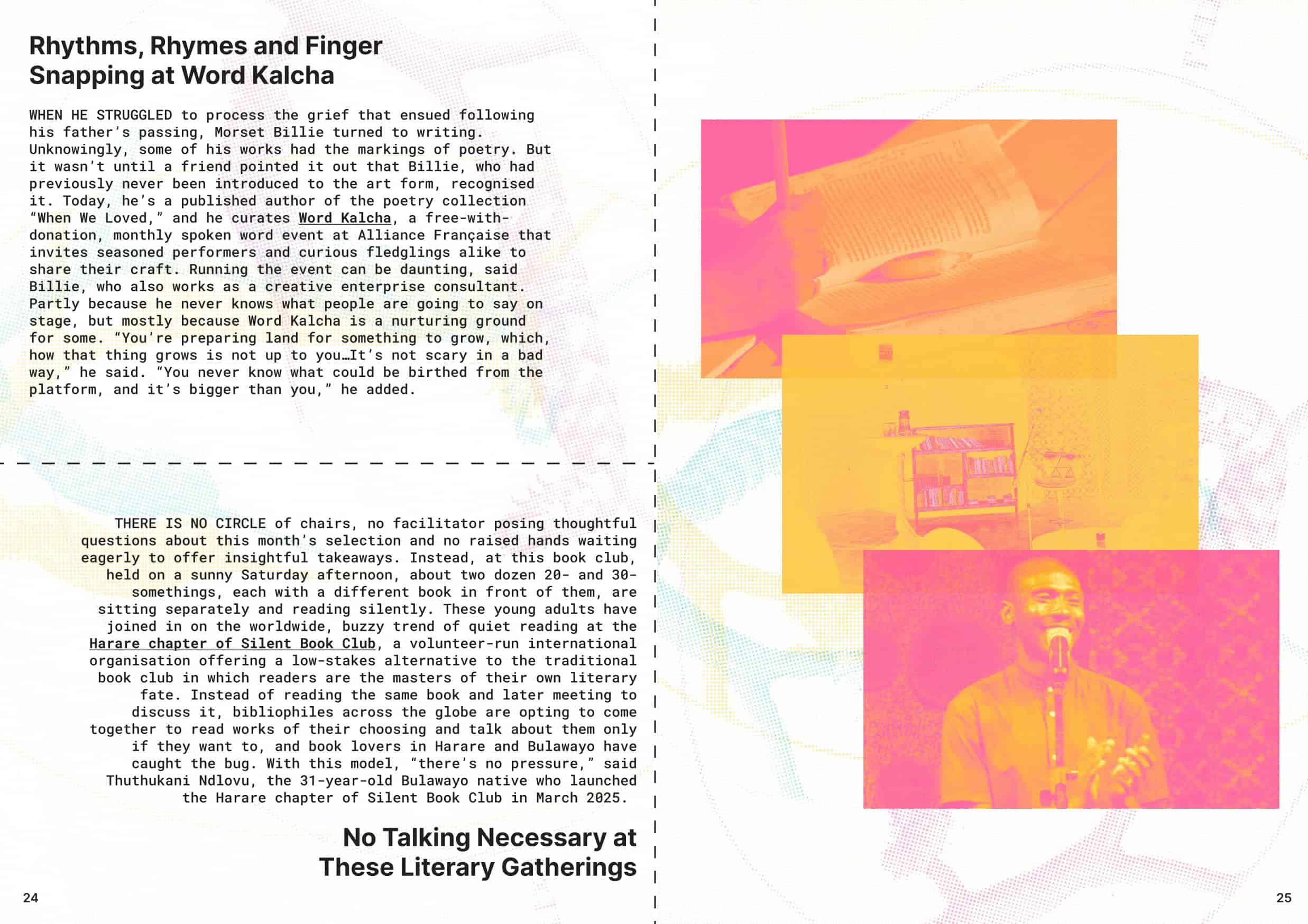 A page from inside the Landlocked zine.