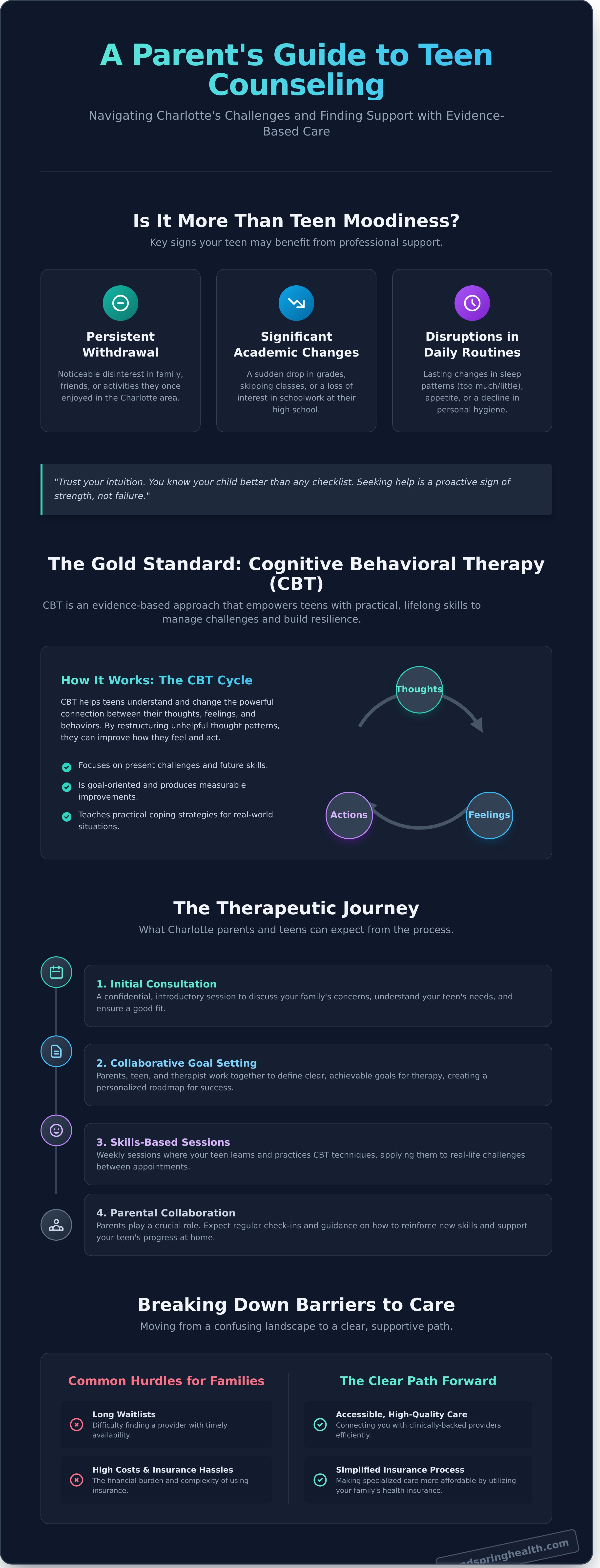 Teen counseling in Charlotte NC infographic - visual guide