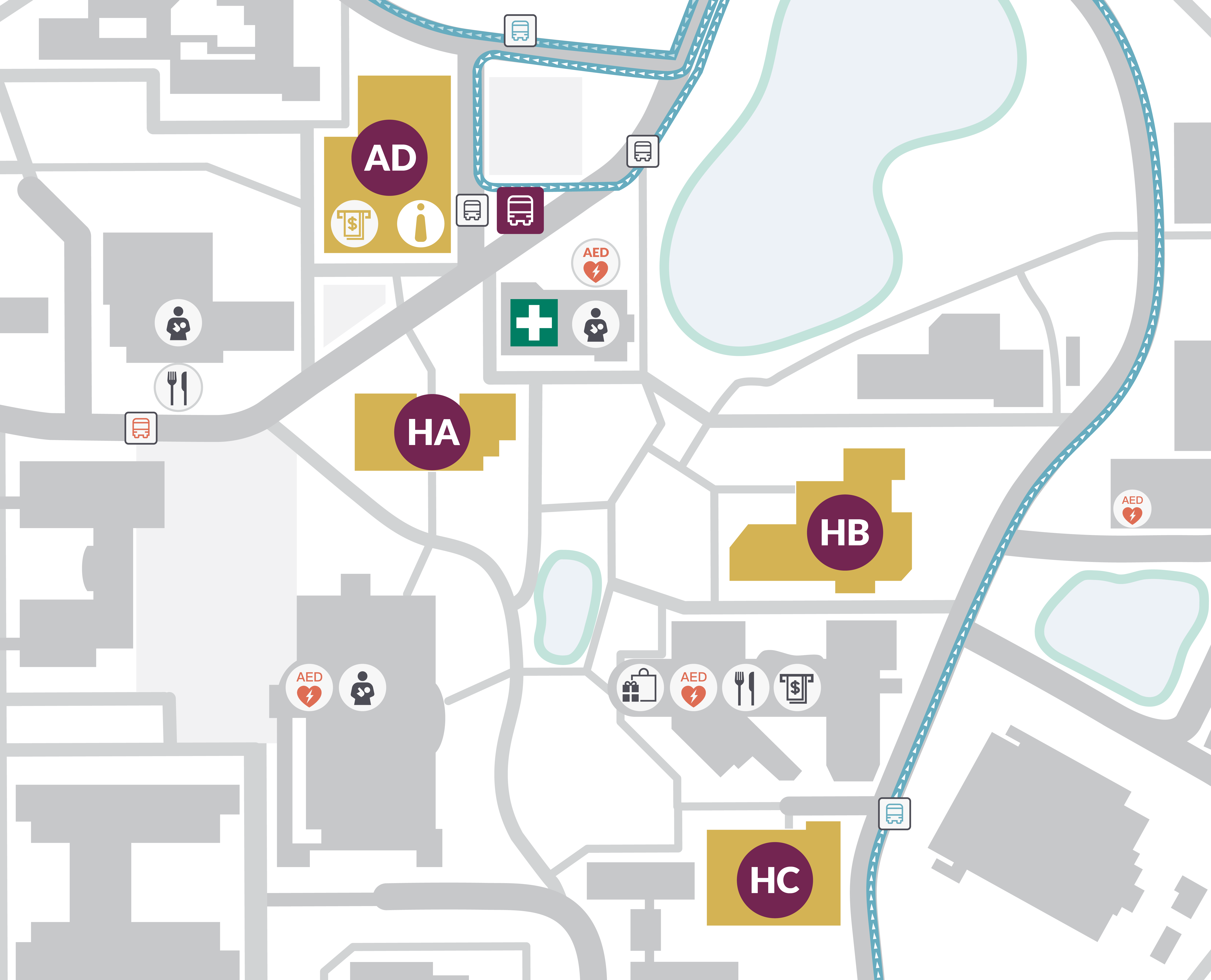 Guangfu Campus map with four zones