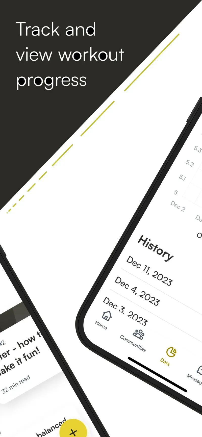 MyCoach workout history and progress charts