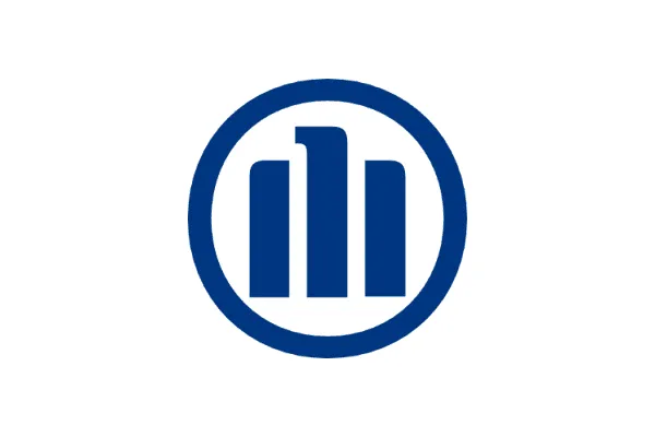 Logo der Allianz Versicherung mit drei blauen Balken in einem Kreis.
