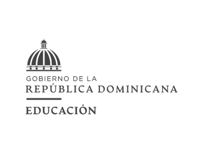 Logotipo del Ministerio de Educación del Gobierno de la República Dominicana con un ícono de cúpula sobre el texto.