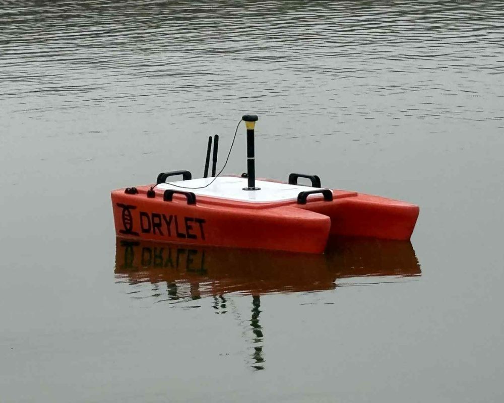 sonar mapping survey measuring sludge depth in wastewater lagoon