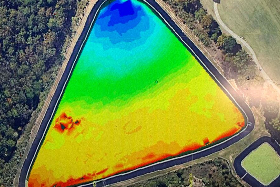 sonar mapping details of wastewater lagoon