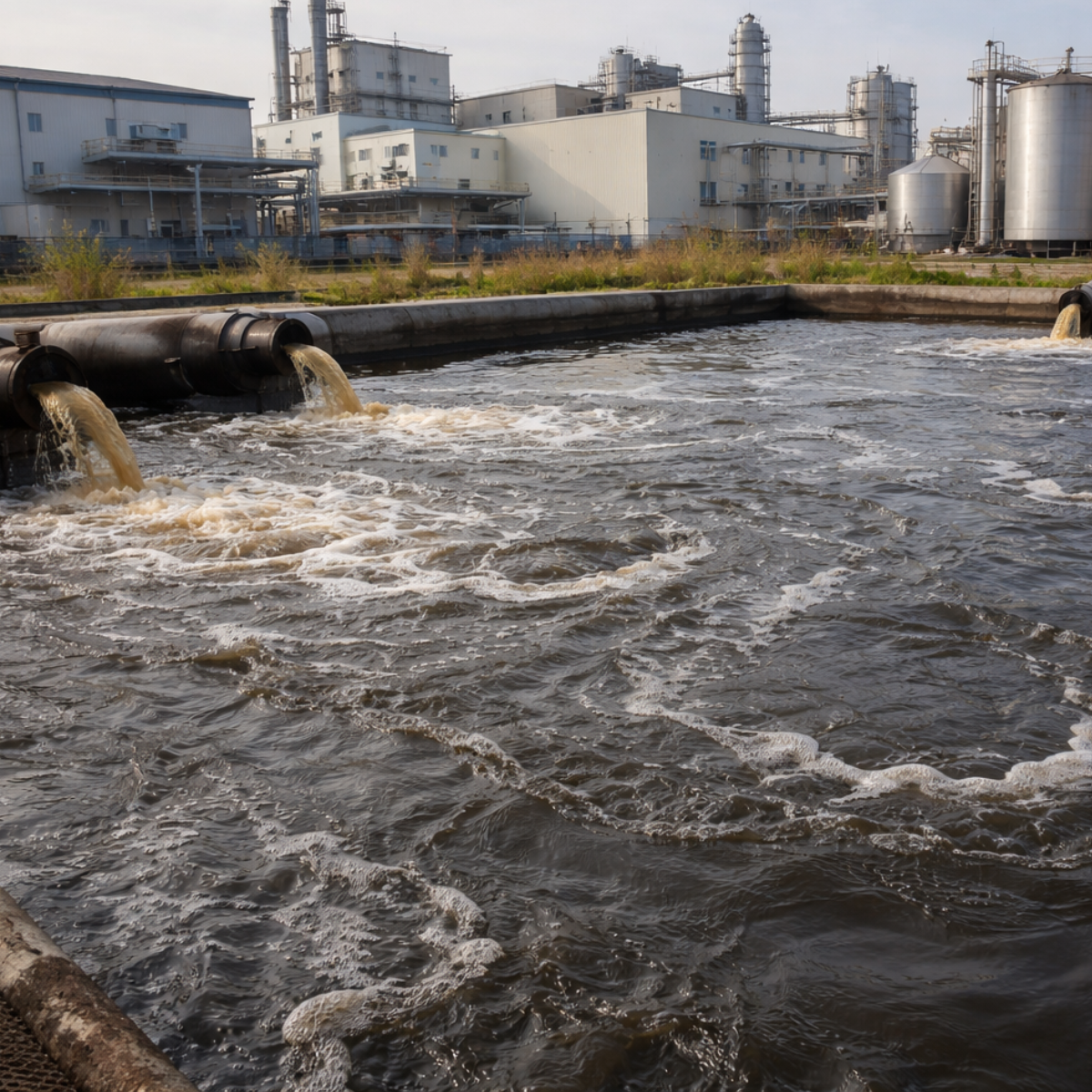 industrial wastewater lagoon with variable loading and high organic waste conditions