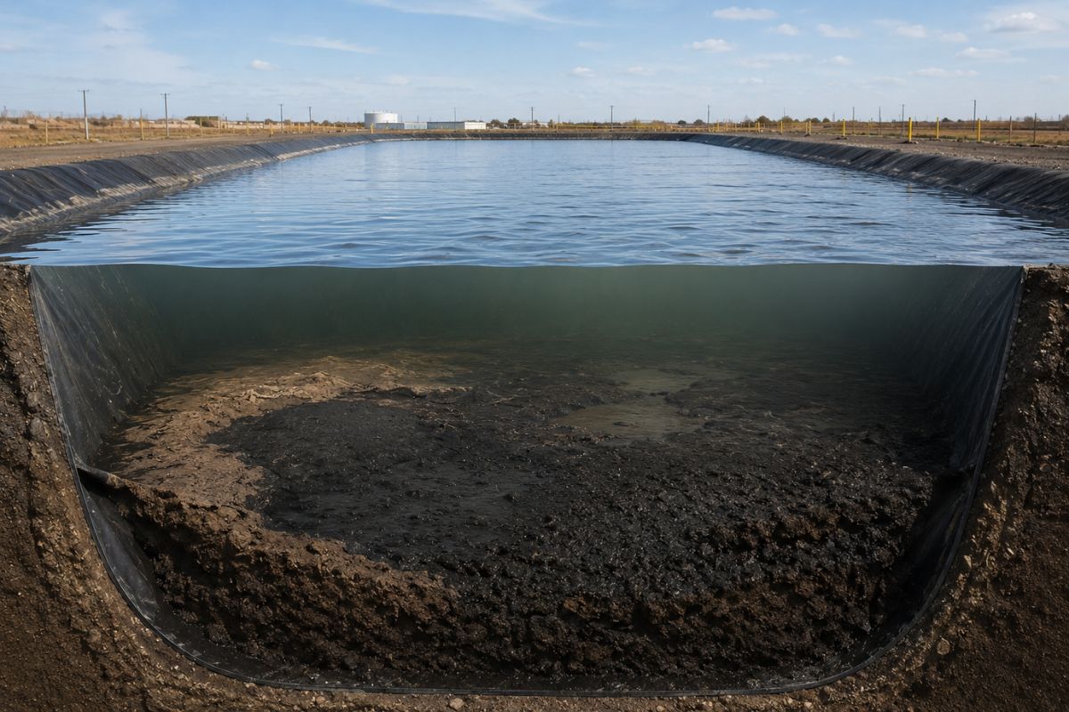 Industrial wastewater sludge accumulation reducing treatment capacity over time