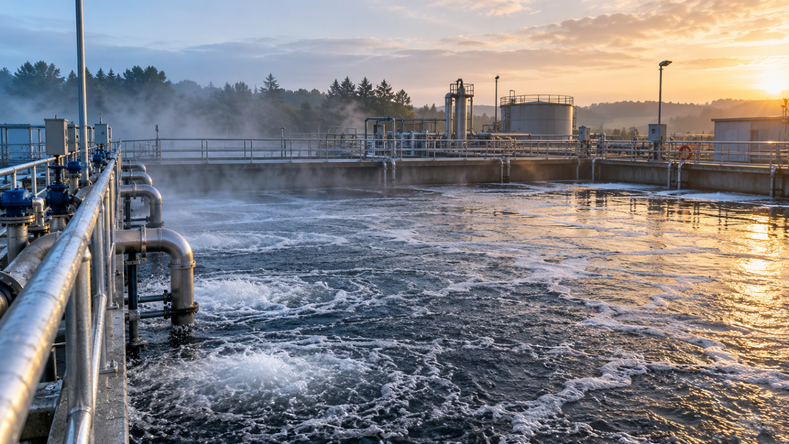 Biological wastewater treatment system illustrating the effects of changing temperature on microbial activity