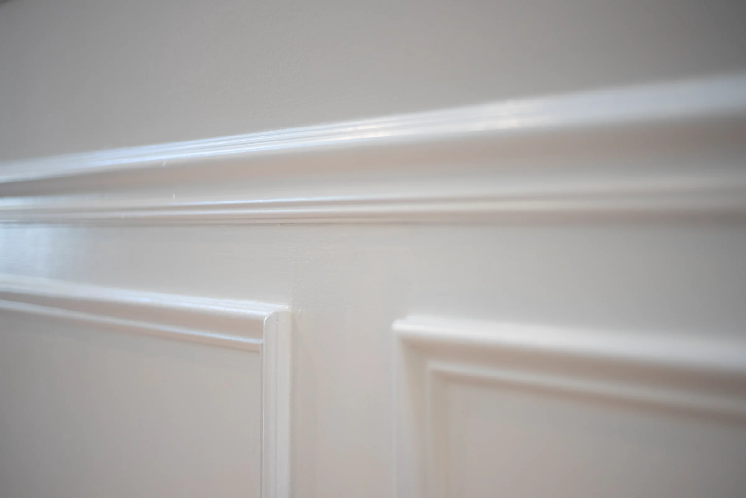 Close up of freshly painted trim and details