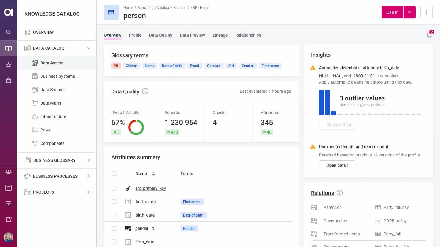 Key features of Ataccama
