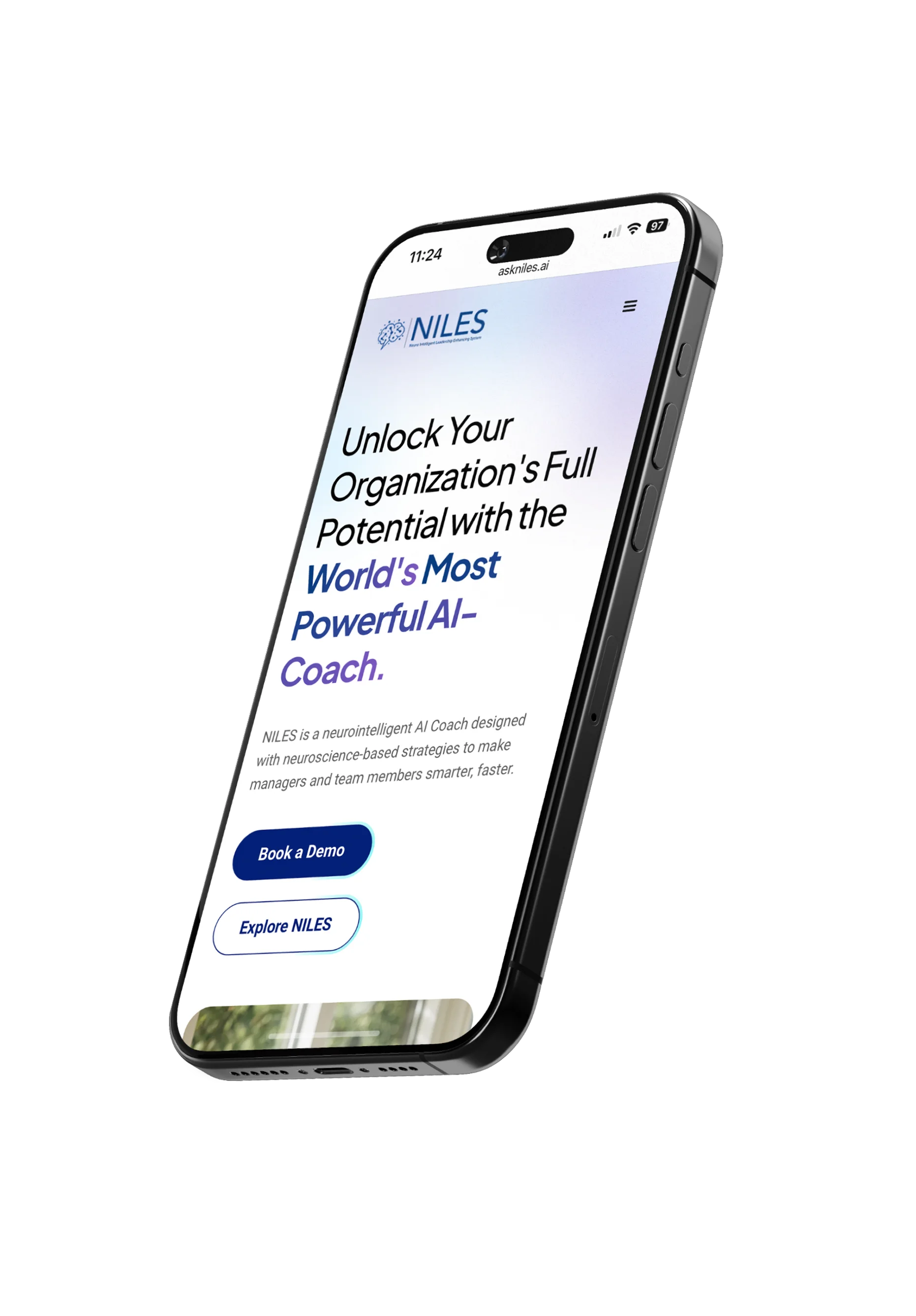 A mobile mockup of Website Design