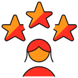 Icon of a person with 3 stars above the head