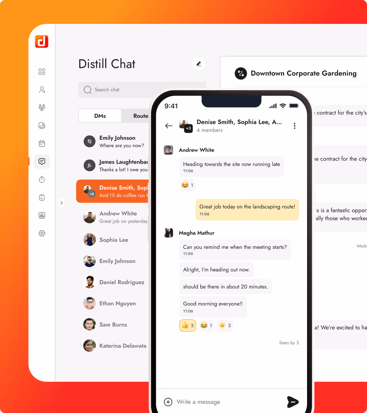 An image of an app and website about chats