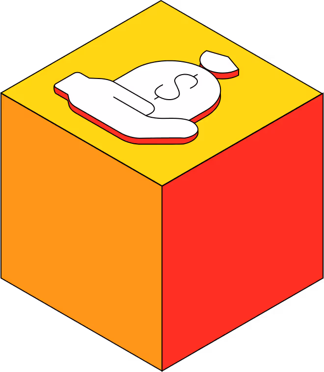 Illustration of a hand holding money bag