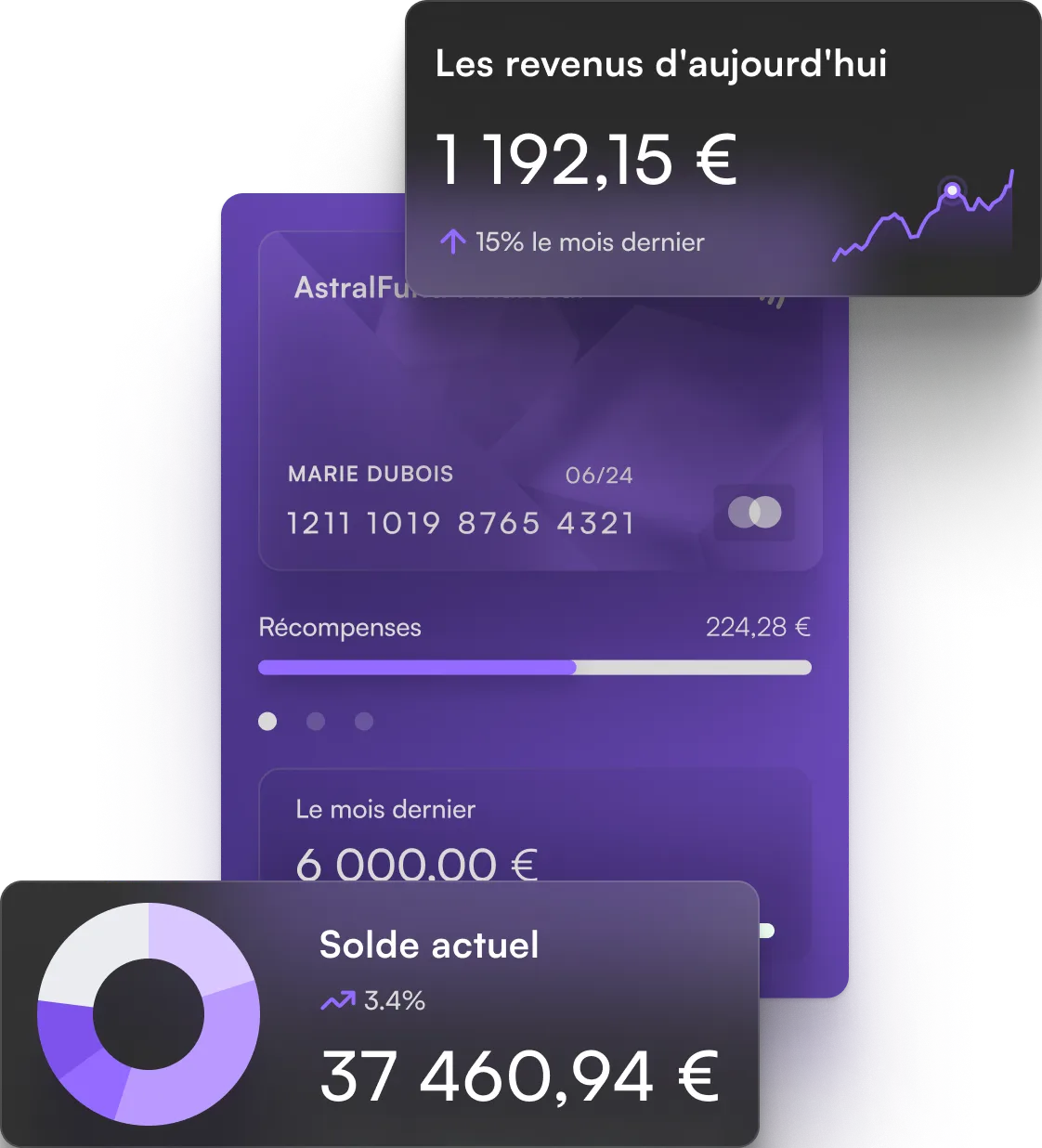 Image de héros présentant une interface intuitive de gestion de compte bancaire avec les détails de la carte de crédit.
