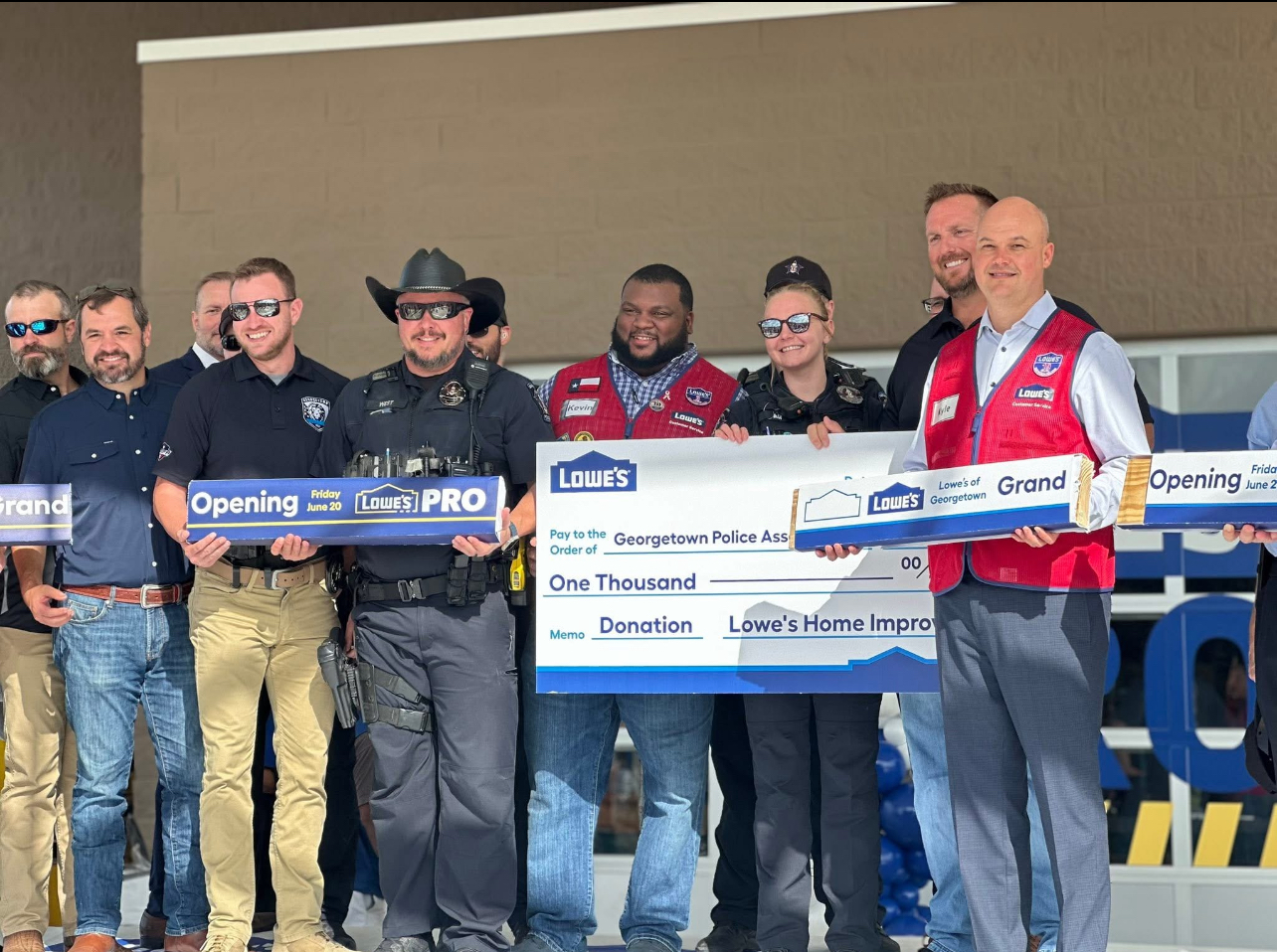 Georgetown Police Association Receives Generous Donation from Lowe’s: Strengthening Community Support