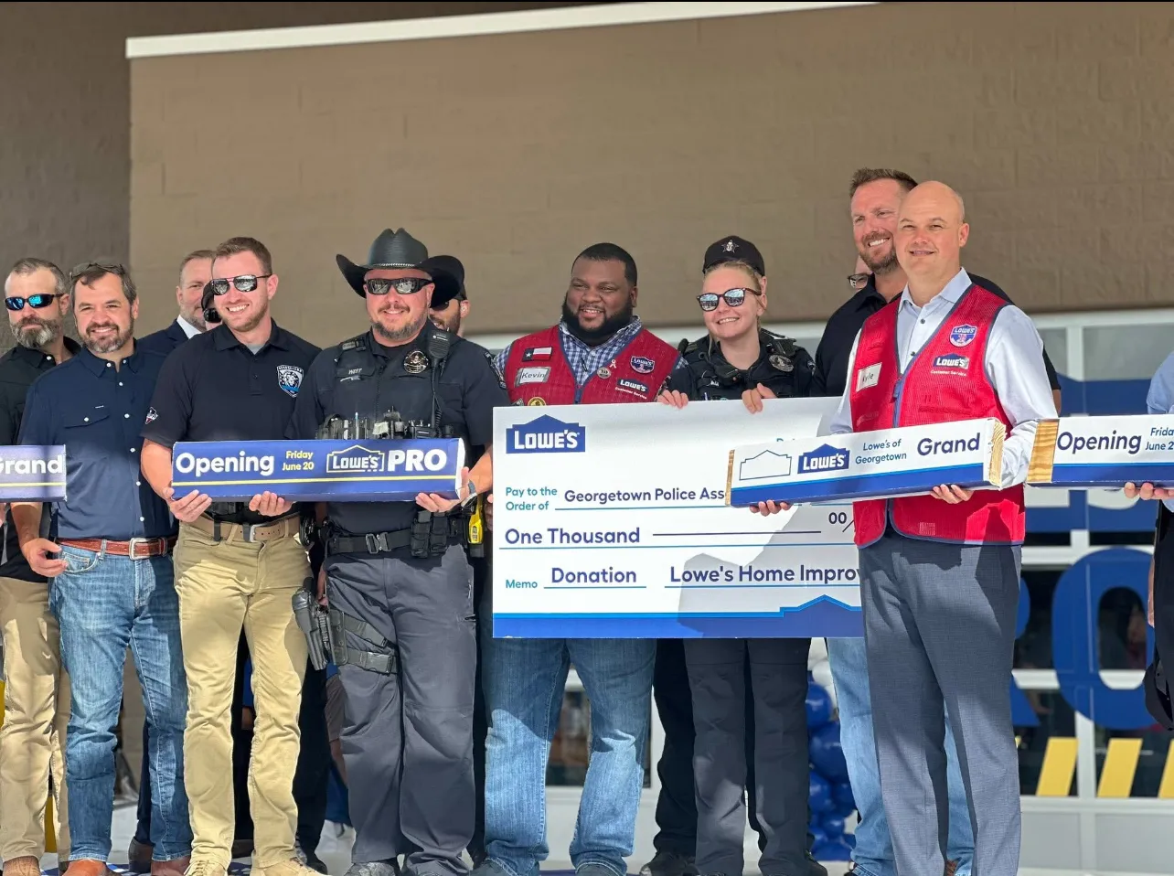 Georgetown Police Association Receives Generous Donation from Lowe’s: Strengthening Community Support