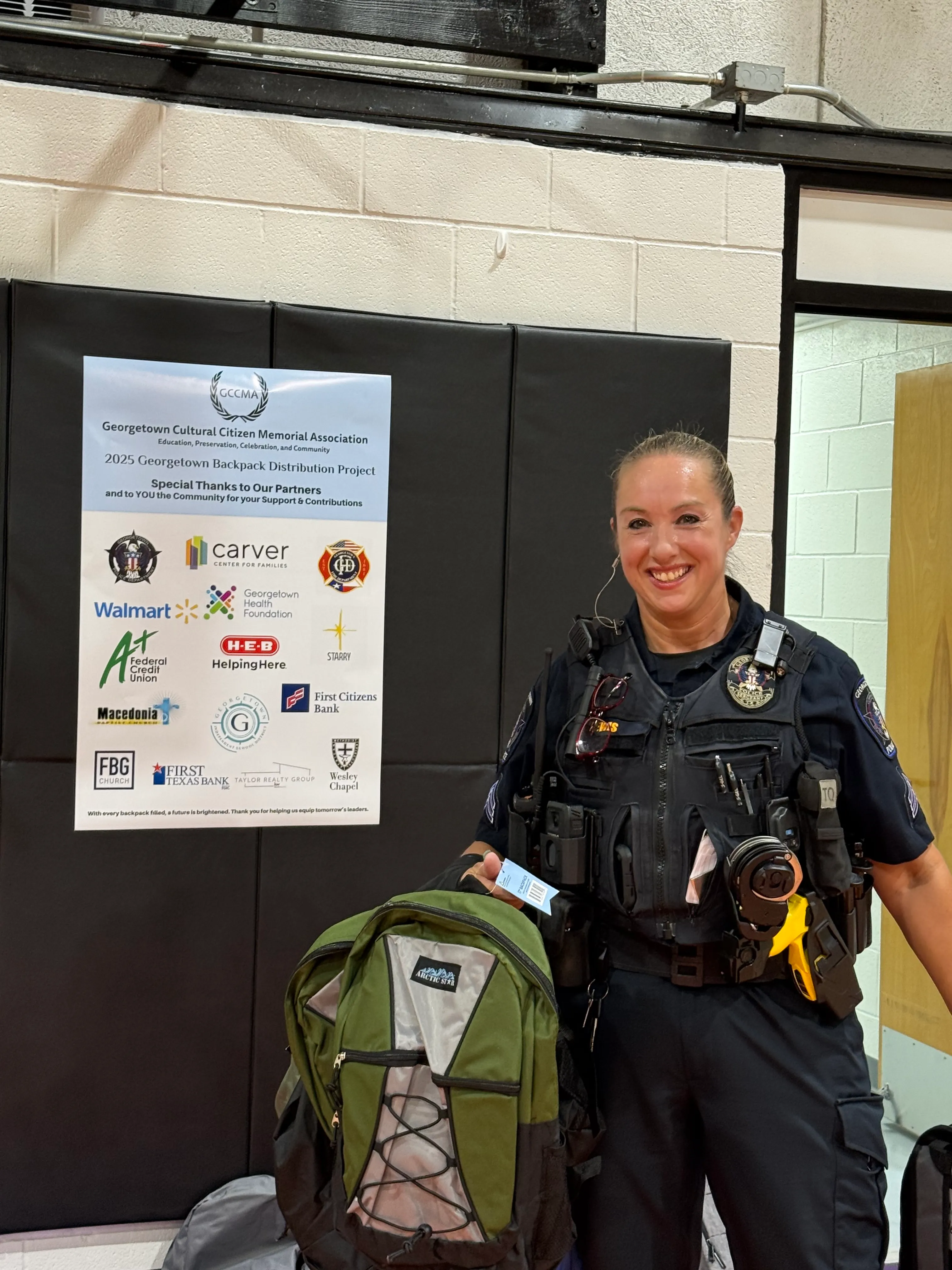 Police Benevolent Association of Georgetown Helps Local Students Gear Up for School