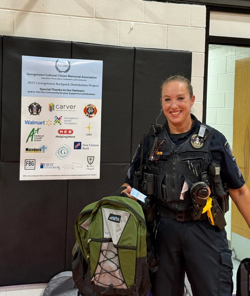 Police Benevolent Association of Georgetown Helps Local Students Gear Up for School