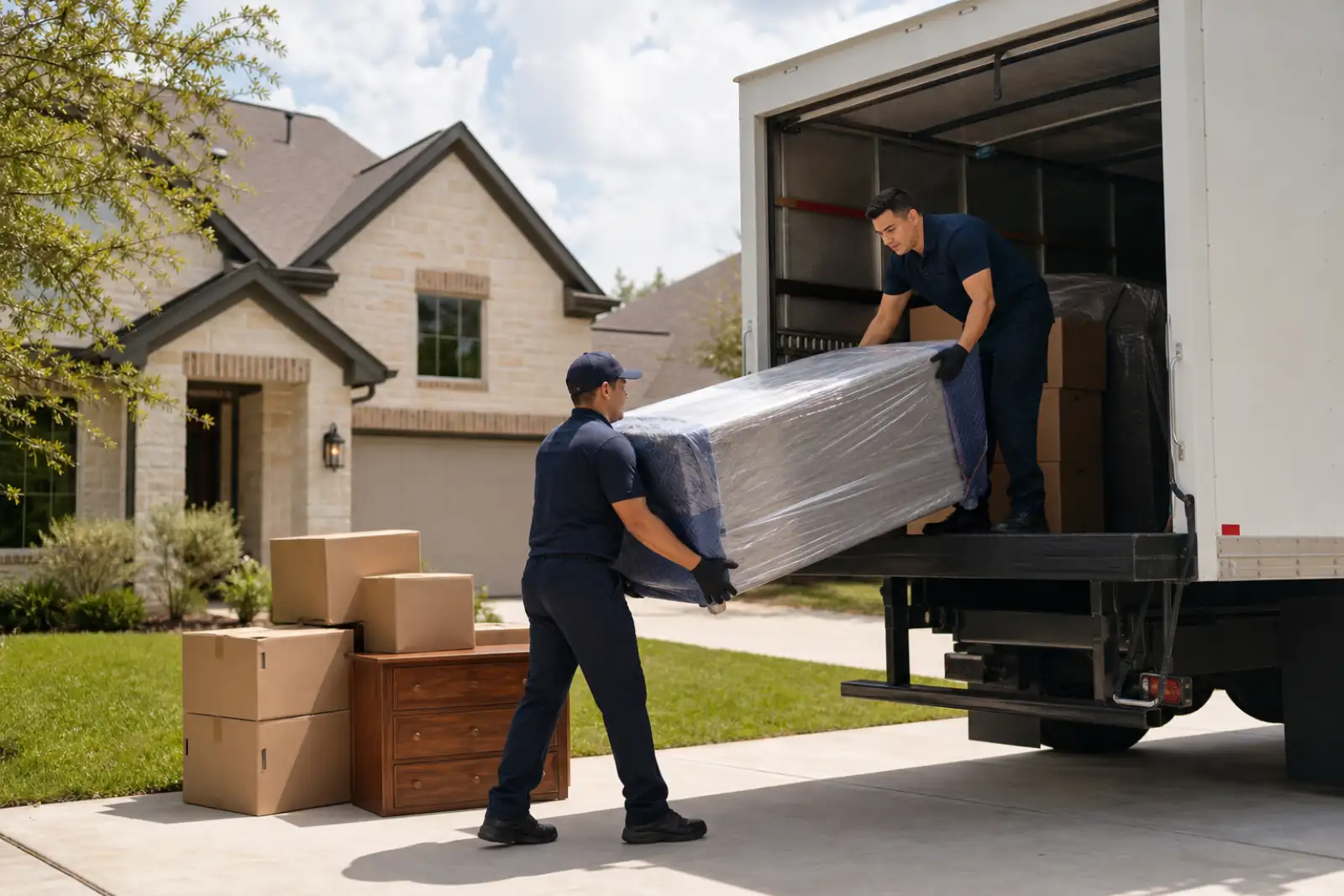 Residential movers in Austin loading furniture for a house move