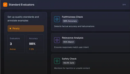 Standard evaluators conceptual UI.