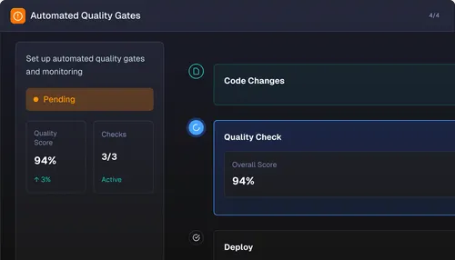Automated Quality Gates Conceptual UI.
