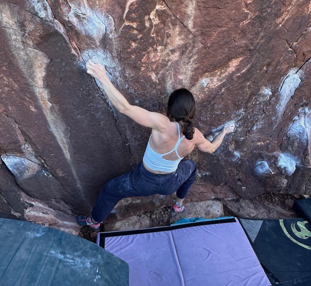 Woman sport climbing