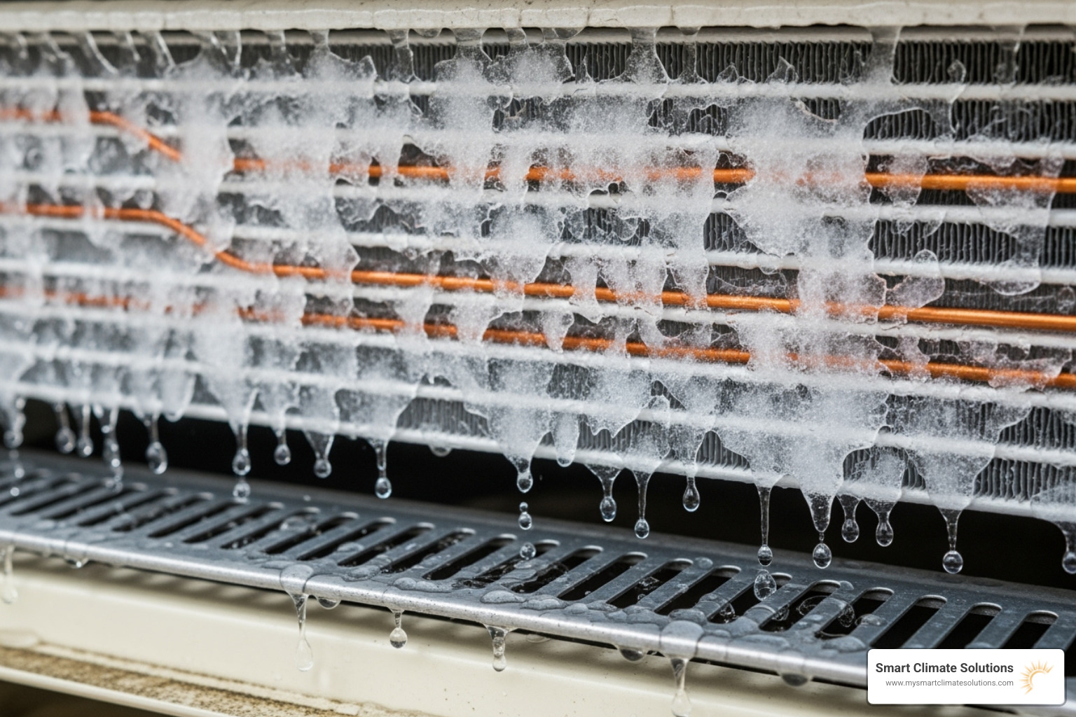 frozen indoor evaporator coil - new air conditioner not cooling
