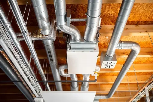commercial building with horizontal ductwork connections commercial building with horizontal ductwork connections