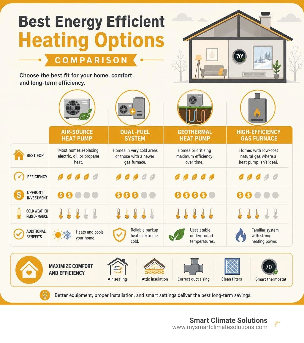 Best energy efficient heating options comparison infographic infographic Best energy efficient heating options comparison infographic infographic