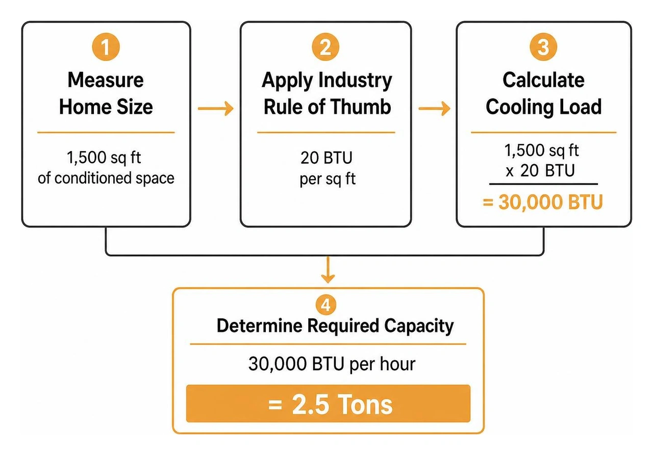 HVAC sizing calculation workflow diagram HVAC sizing calculation workflow diagram